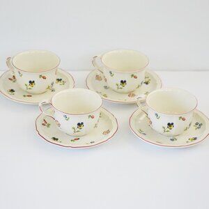 Villeroy & Boch Petite Fleur Tea Cups and Saucers Set of 4